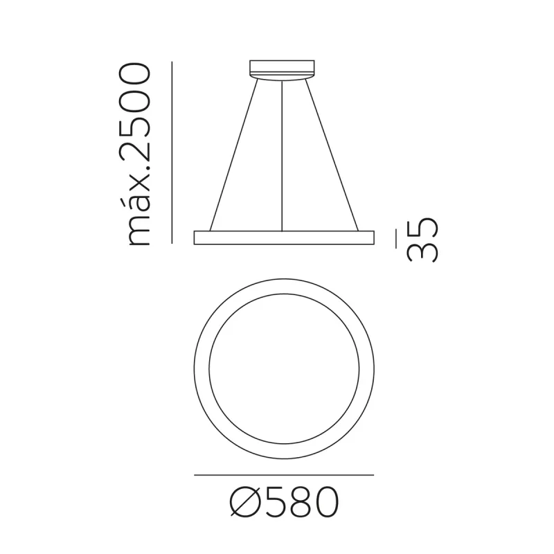 Suspensie Grace C384821N ACB LED, Negru, Spania