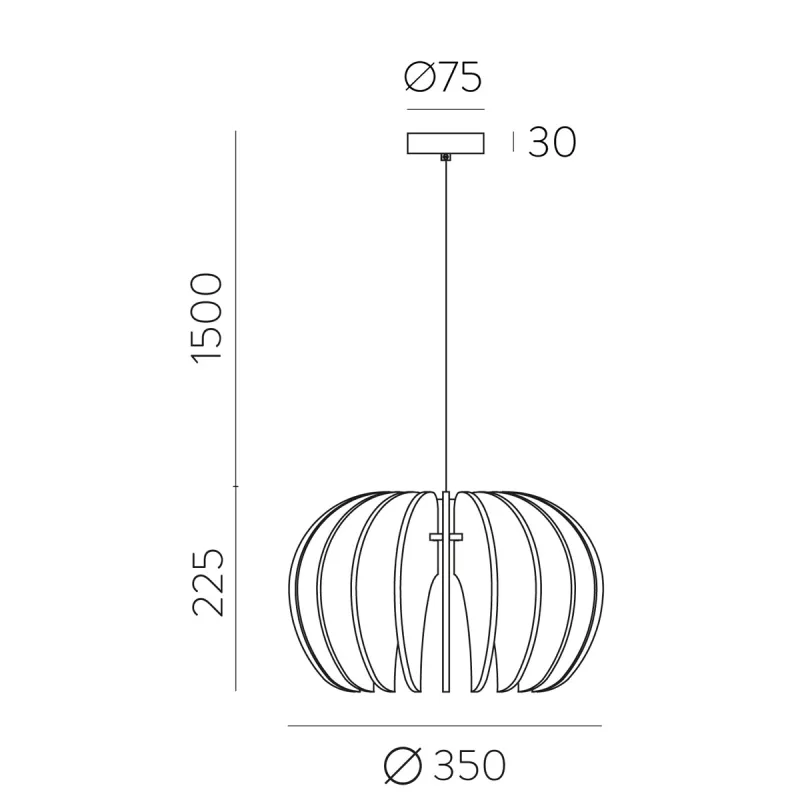 Pendul Rosa Del Desierto C3912135N ACB E27, Negru, Spania