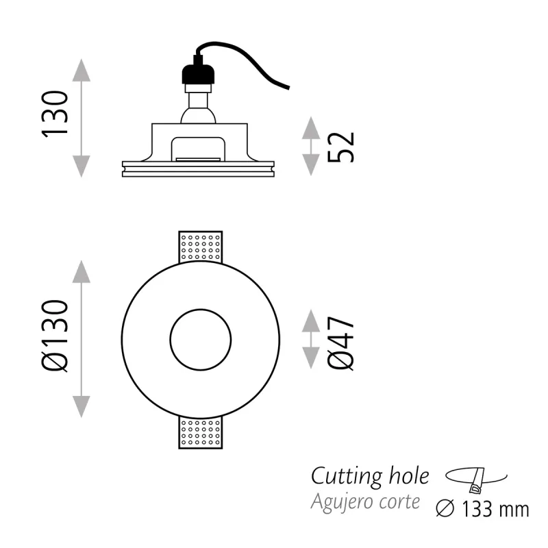 Spot Incastrat Gamma E34091B ACB GU10, Alb, Spania