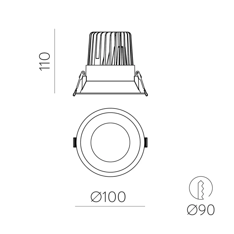 Spot Exterior/Baie Incastrat Kidal E377111NDP ACB LED, Negru, Spania
