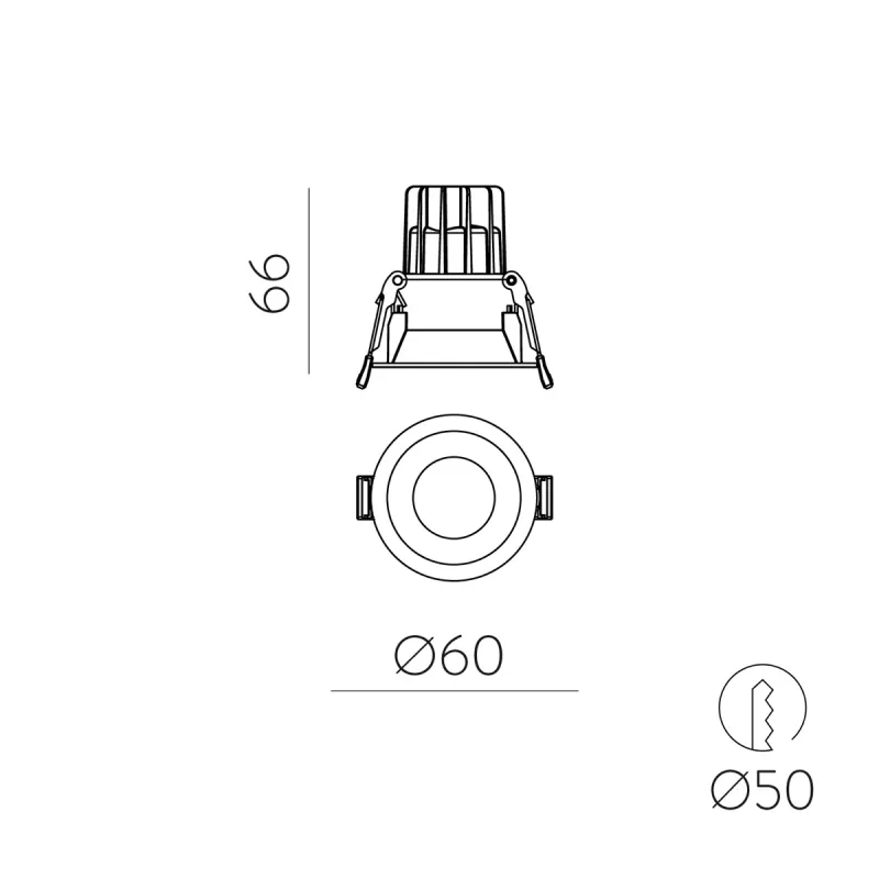 Spot Exterior/Baie Incastrat Kidal E3771210NDT ACB LED, Negru, Spania