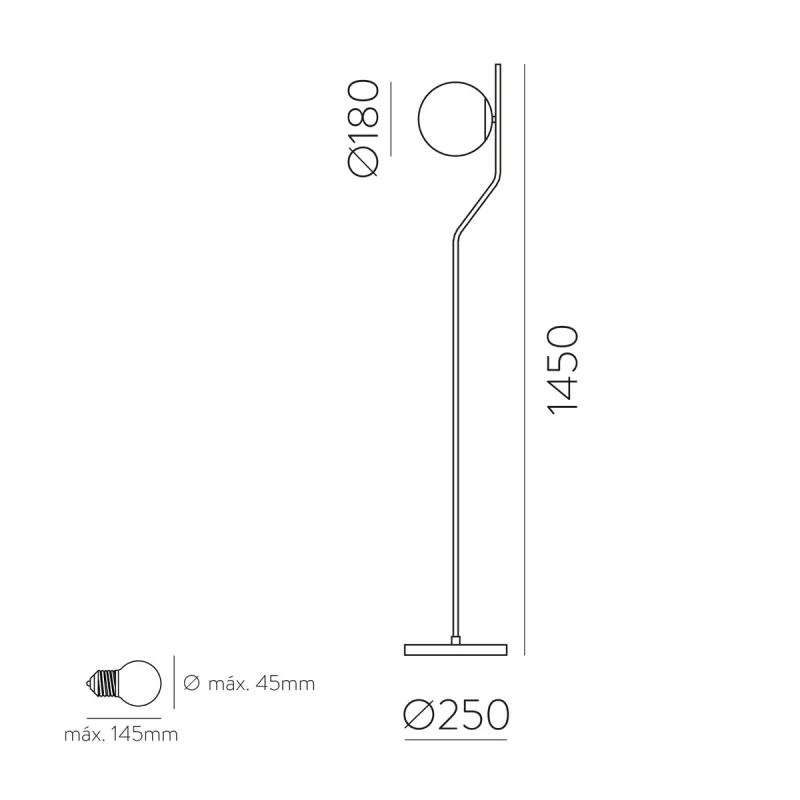Lampadar Maui H81631N ACB E27, Opal, Spania