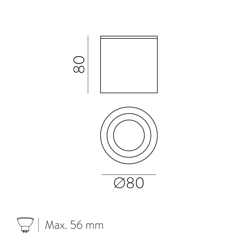 Plafoniera Exterior Vanduo P3467181NM ACB GU10, Nichel, Spania