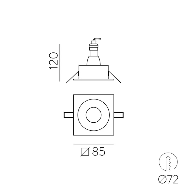 Spot Incastrat baie Velt P36781B ACB GU10, Alb, Spania
