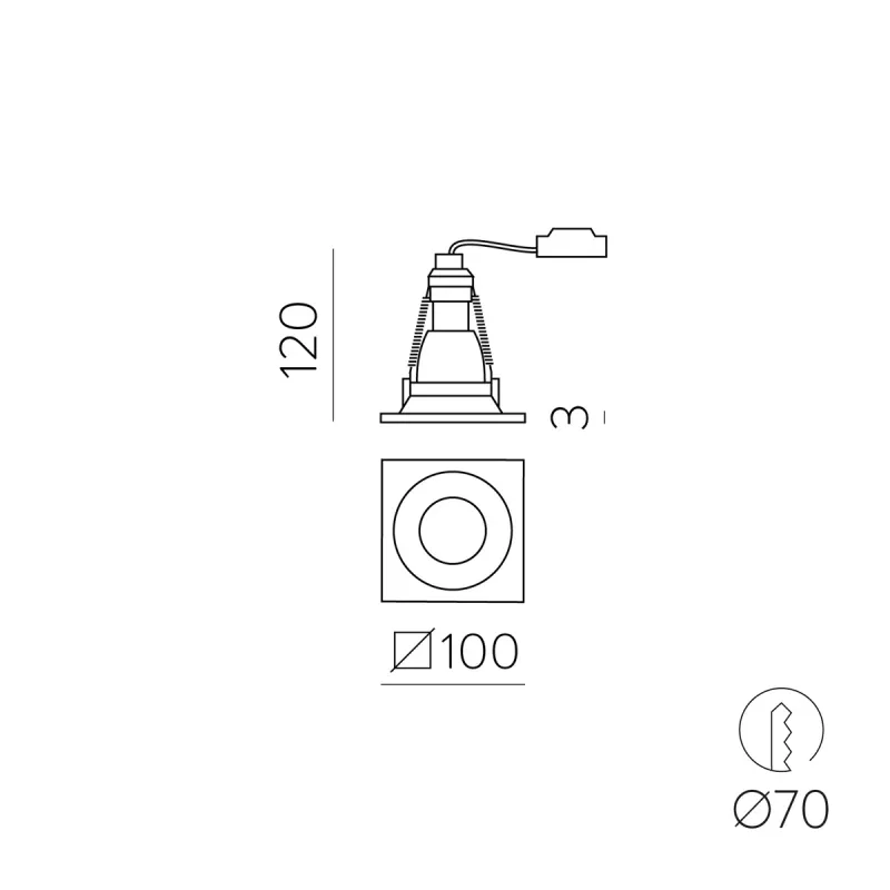 Spot Incastrat Waka P37251B ACB GU10, Alb, Spania