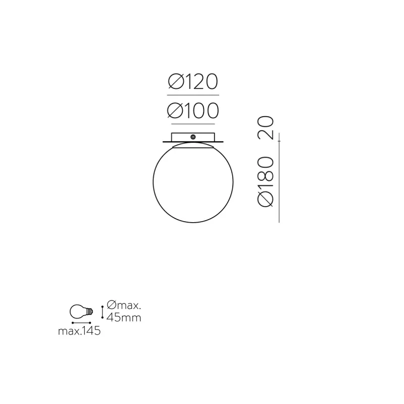 Plafoniera Parma P3946080N ACB E27, Opal, Spania