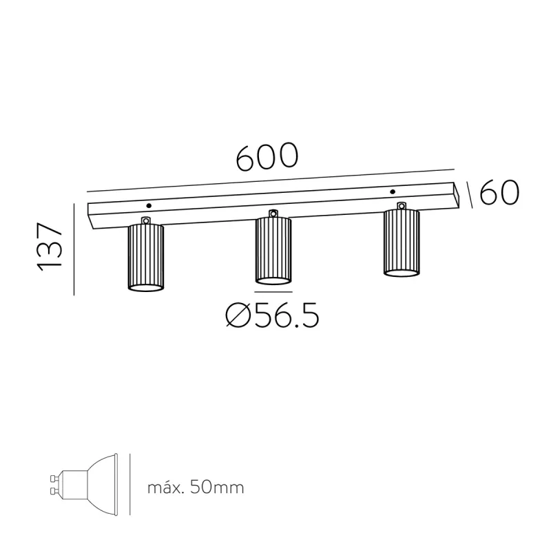 Lustra Spot Modrian P3951380O ACB GU10, Auriu, Spania