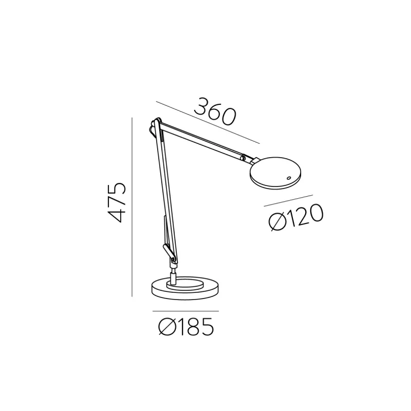 Veioza Birou Luxa S8203000N ACB LED, Negru, Spania