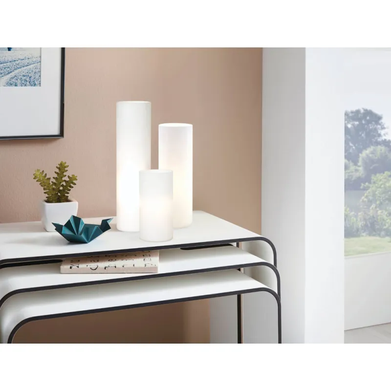 Veioza Eglo Geo 81827, E14 1X60W Ø100Mm, Sticla Opal Mat, Alb