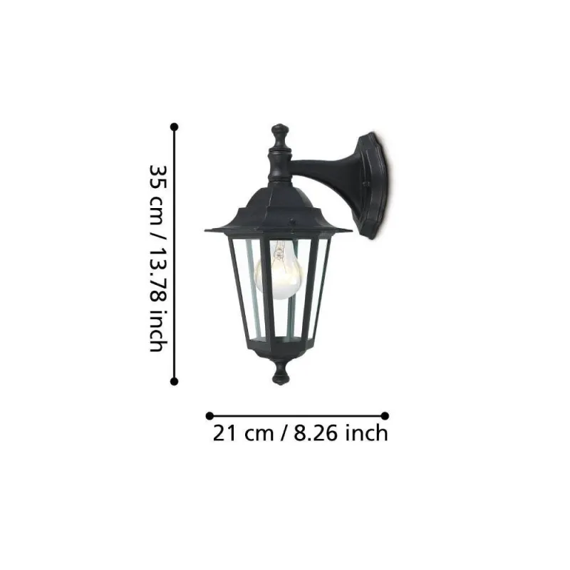 Aplica Exterior 22467 Aplică Laterna 4 E27 Ip44 22467 Eglo, Minimalist, E27, Negru