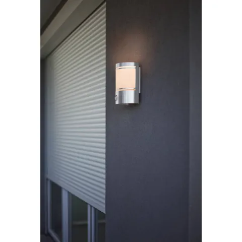 Aplica Exterior Eglo Cerno 30192, E27 1X40W Ip44, Sticla Satinata, Inox