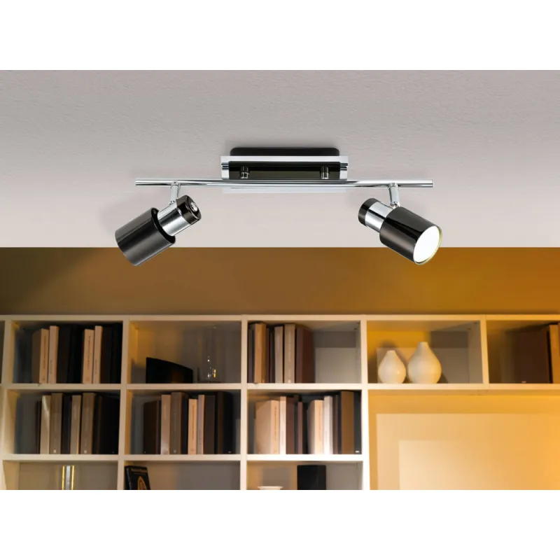 Plafoniera Eglo Davida 1 30833, Gu10 2X5W, Otel, Nichel Nero