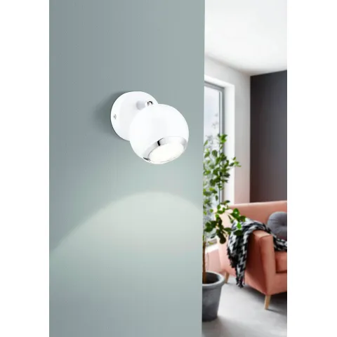 Aplica Eglo Bimeda 31001, Gu10 1X3W 3000K Ø70Mm, Otel, Alb, Crom