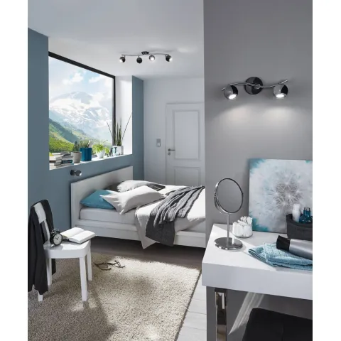 Plafoniera Eglo Bimeda 31006, Gu10 2X3W 3000K, Otel, Crom, Nichel Nero