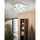 Plafoniera Baie Eglo Tamara 1 95995, Gu10 4X3.3W Ip44, Sticla, Otel, Alb, Crom