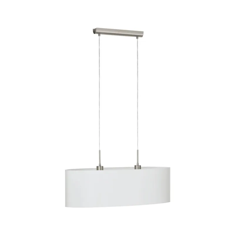Suspensie Eglo Pasteri 31579, E27 2X60W, Textil, Alb
