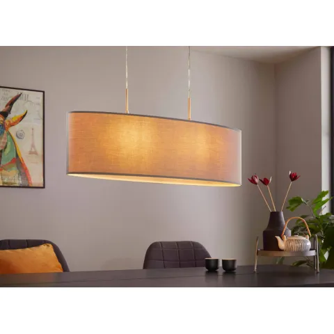 Suspensie Eglo Pasteri 31582, E27 2X60W, Textil, Gri