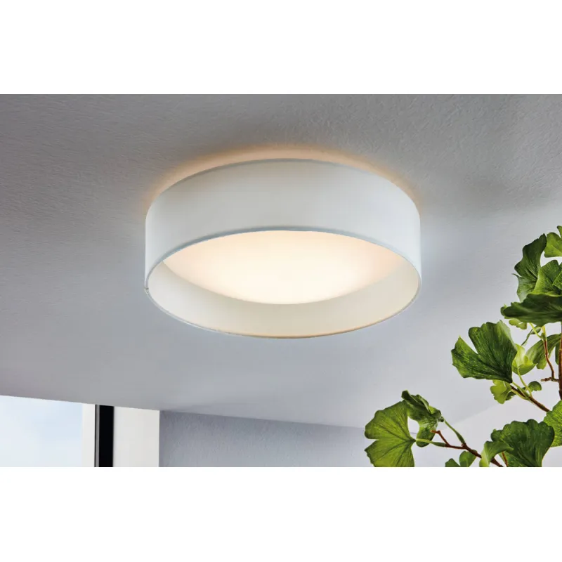 Plafoniera Eglo Pasteri 31588, Led 11W 950Lm 3000K Ø320Mm, Textil, Alb