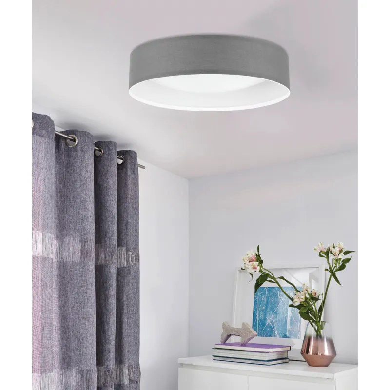 Plafoniera Eglo Pasteri 31592, Led 11W 950Lm 3000K Ø320Mm, Textil, Gri