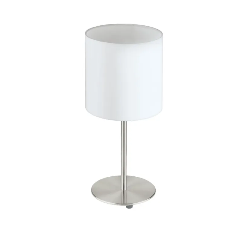 Veioza Eglo Pasteri 31594, E27 1X60W Ø180Mm, Textil, Alb