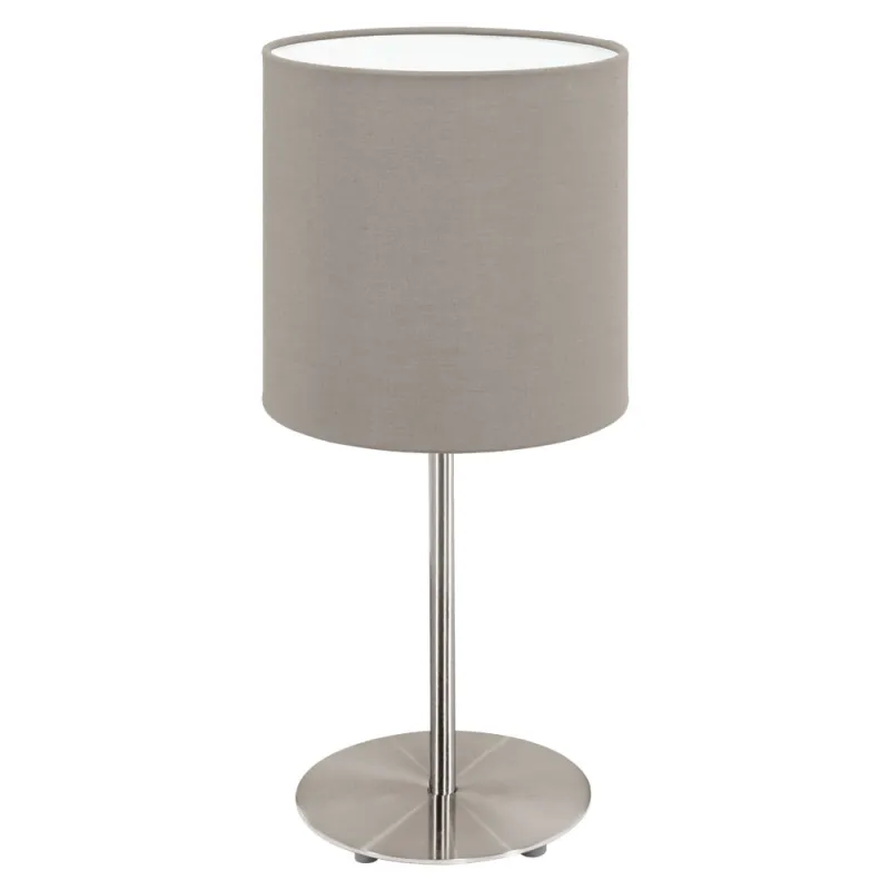 Veioza Eglo Pasteri 31595, E27 1X60W Ø180Mm, Textil, Gri Maroniu