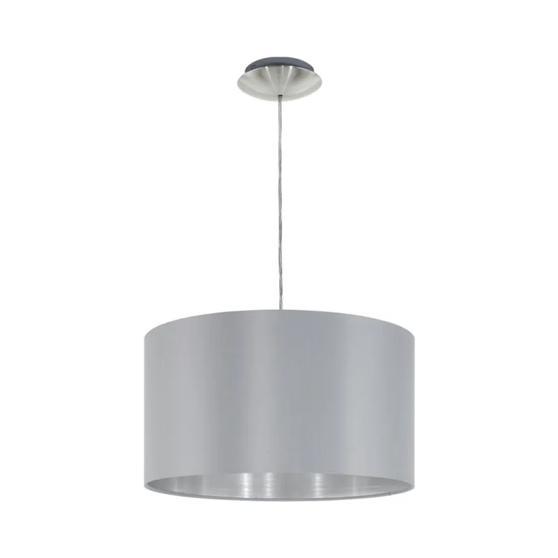 Pendul Eglo Maserlo 31601, E27 1X60W Ø380Mm, Argintiu, Gri