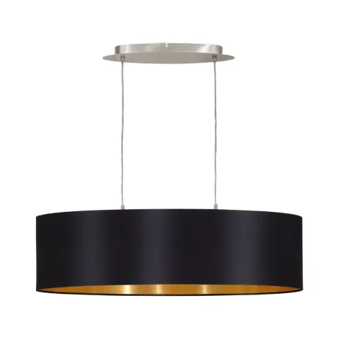Suspensie Eglo Maserlo 31611, E27 2X60W, Textil, Auriu, Negru
