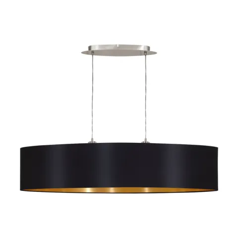 Suspensie Eglo Maserlo 31616, E27 2X60W, Textil, Auriu, Negru