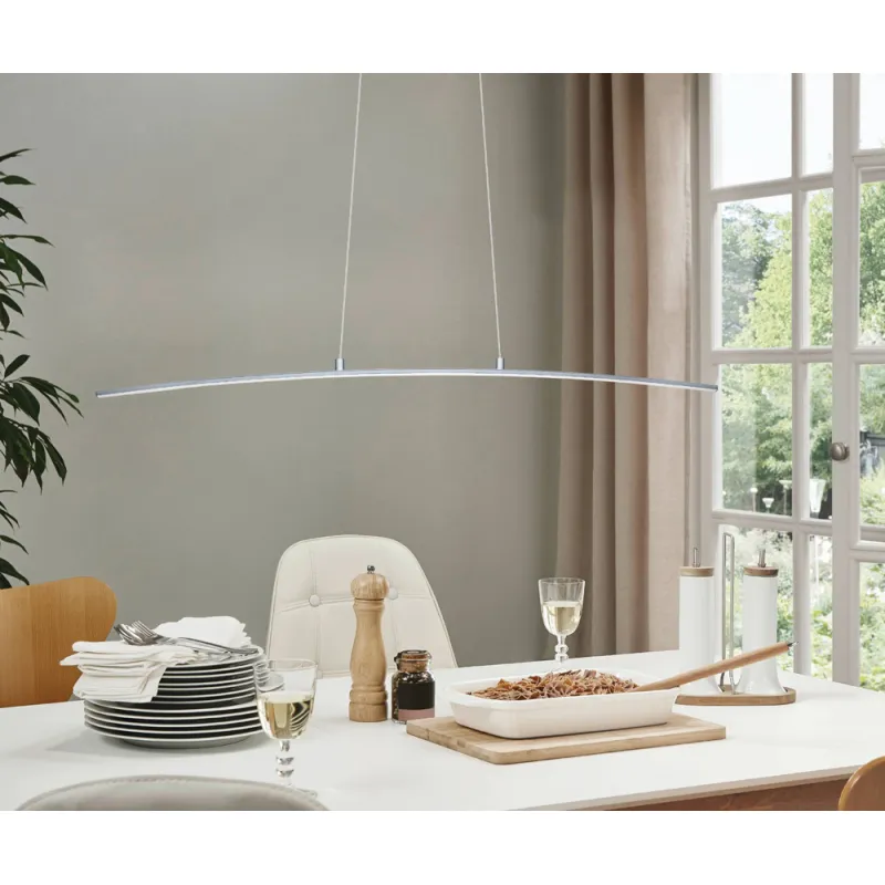 Suspensie Eglo Lasana 32048, Led 14W 1400Lm 3000K, Aluminiu, Otel, Alb