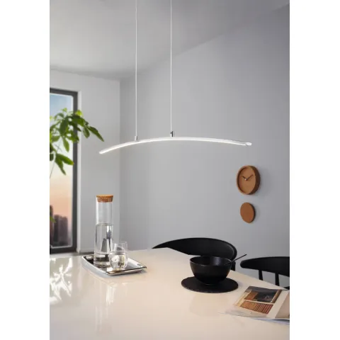 Suspensie Eglo Lasana 32048, Led 14W 1400Lm 3000K, Aluminiu, Otel, Alb