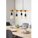 Suspensie Vintage Eglo Townshend 32916, E27 4X60W, Lemn, Maro, Negru
