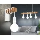 Suspensie Vintage Eglo Townshend 33164, E27 4X60W, Lemn, Maro