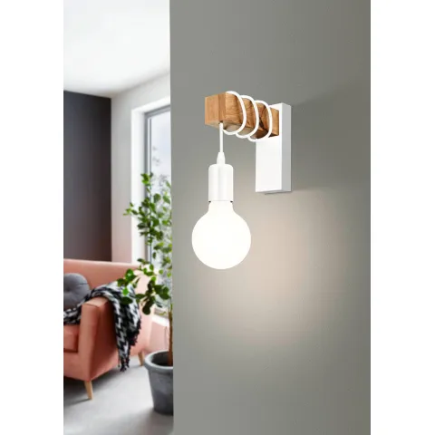 Aplica Vintage Eglo Townshend 33162, E27 1X10W, Lemn, Maro