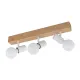 Plafoniera Vintage Eglo Townshend 3 33171, E27 3X60W, Lemn, Maro, Alb