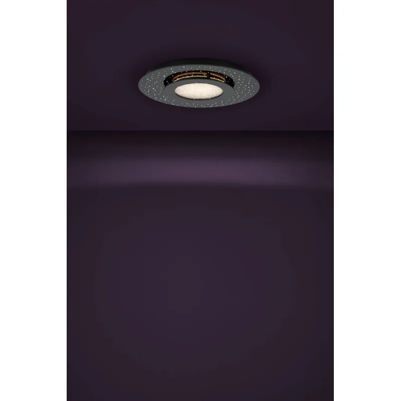 Plafoniera Eglo Azurreka 33711, Led 24W 2700Lm 3000K Ø500Mm, Cristal, Negru