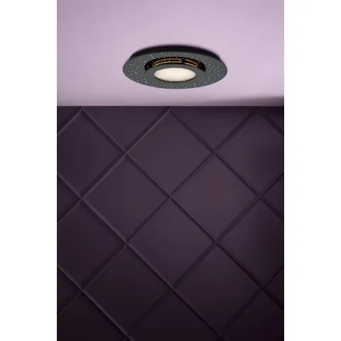 Plafoniera Eglo Azurreka 33711, Led 24W 2700Lm 3000K Ø500Mm, Cristal, Negru