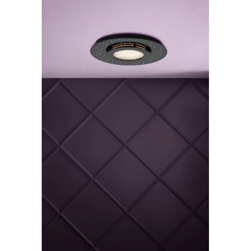 Plafoniera Eglo Azurreka 33711, Led 24W 2700Lm 3000K Ø500Mm, Cristal, Negru