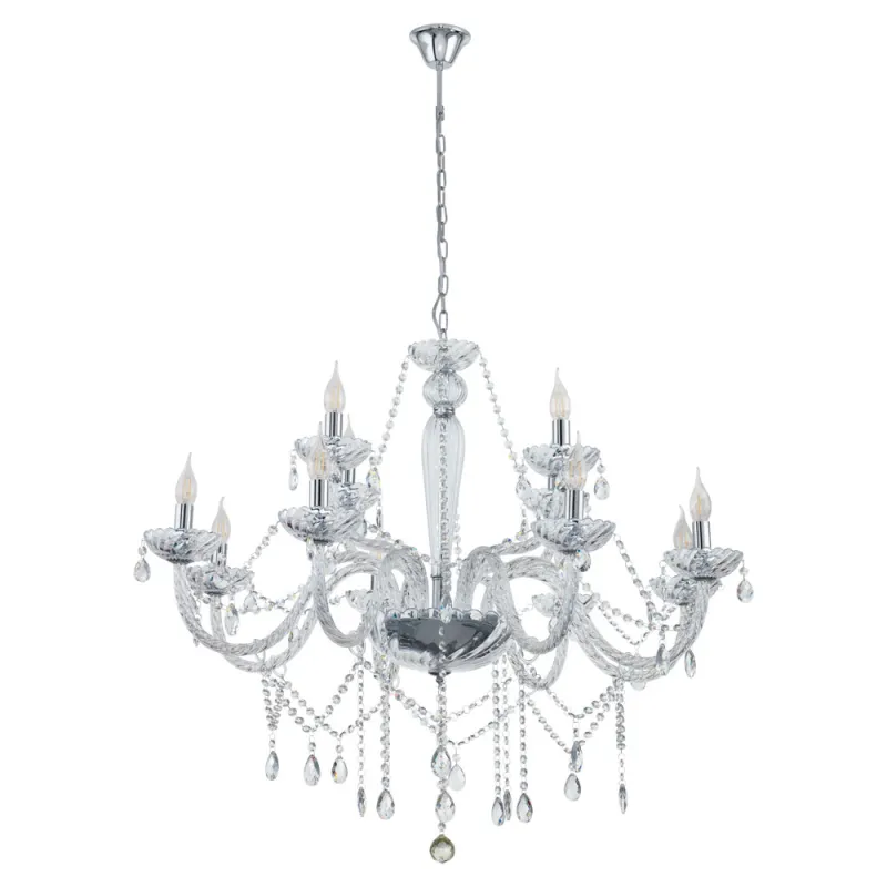 Candelabru Eglo Basilano 1 39102, E14 12X40W Ø1000Mm, Transparent