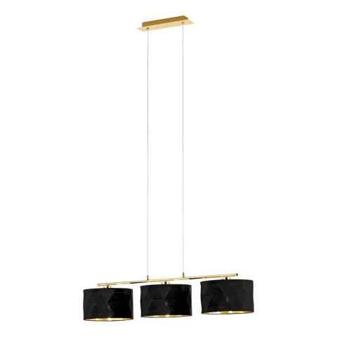 Suspensie Eglo Dolorita 39225, E27 3X60W, Textil, Auriu, Negru