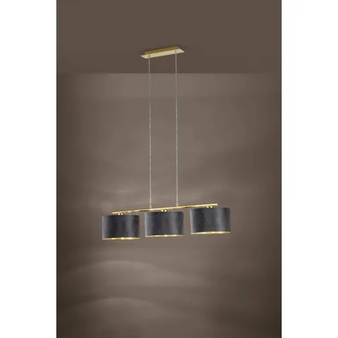 Suspensie Eglo Dolorita 39225, E27 3X60W, Textil, Auriu, Negru