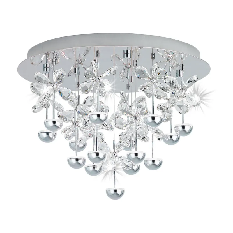 Plafoniera Eglo Pianopoli 39245, Led 15X1.8W 3225Lm 3000K Ø500Mm, Cristal, Transparent