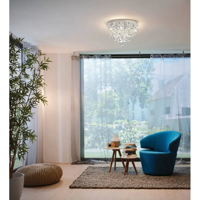Plafoniera Eglo Pianopoli 39245, Led 15X1.8W 3225Lm 3000K Ø500Mm, Cristal, Transparent