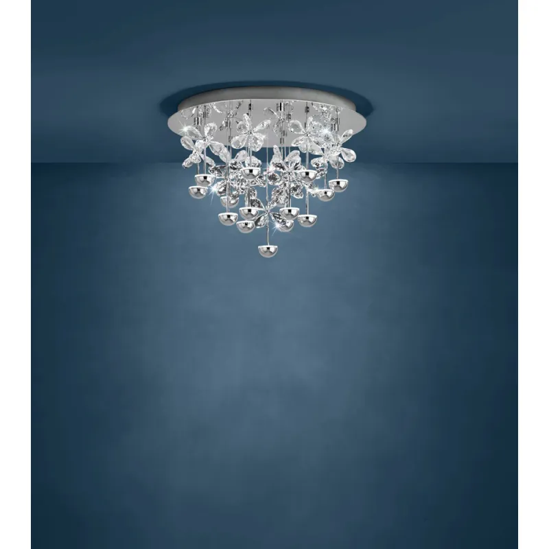 Plafoniera Eglo Pianopoli 39245, Led 15X1.8W 3225Lm 3000K Ø500Mm, Cristal, Transparent
