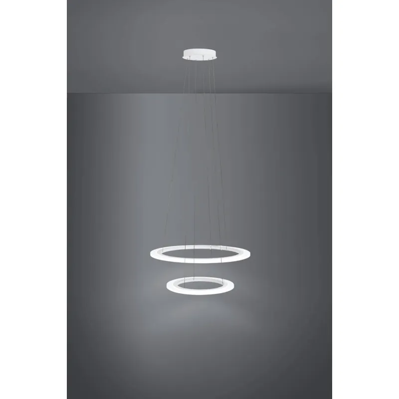 Suspensie Eglo Penaforte 39273, Led 18.5W 5700Lm 3000K Ø590Mm, Aluminiu, Alb