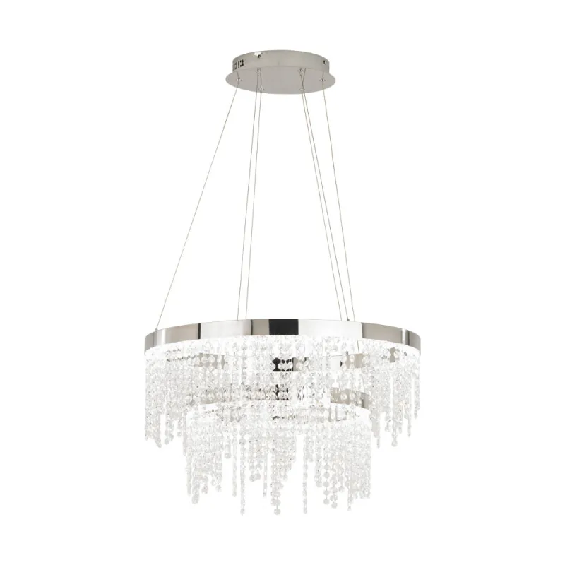 Suspensie Cristal Eglo Antelao 39281, Led 46W 5800Lm 4000K Ø610Mm, Cristal, Transparent