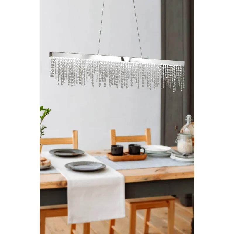 Suspensie Cristal Eglo Antelao 39284, Led 32W 4200Lm 4000K, Cristal, Transparent