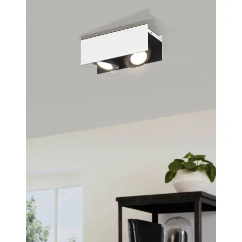 Aplica Eglo Vidago 39316, Led 2X5.4W 1020Lm 3000K, Aluminiu, Otel, Alb, Negru