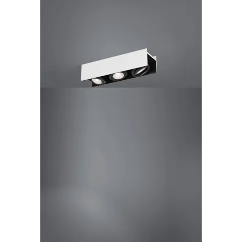 Plafoniera Eglo Vidago 39317, Led 3X5.4W 1530Lm 3000K, Otel, Aluminiu, Negru, Alb
