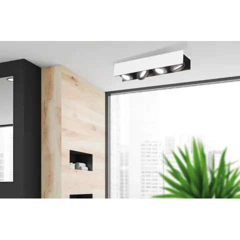 Plafoniera Eglo Vidago 39318, Led 4X5.4W 2040Lm 3000K, Otel, Aluminiu, Negru, Alb