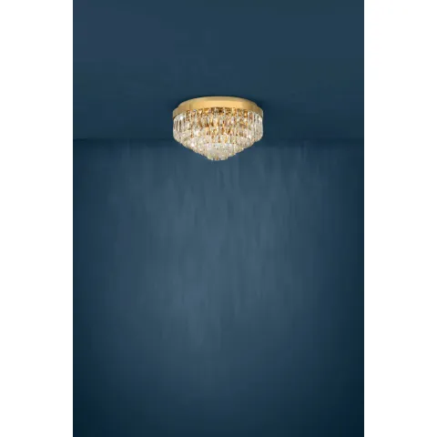 Plafoniera Eglo Valparaiso 39457, E14 8X40W Ø480Mm, Cristal, Transparent